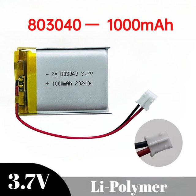 GJUELIRRA Li-Ion Akku 1000 mAh 3,7 V Silber für PS4 Controller, Radio, MP3/MP4 Player, GPS und LED-Licht - Bild 1
