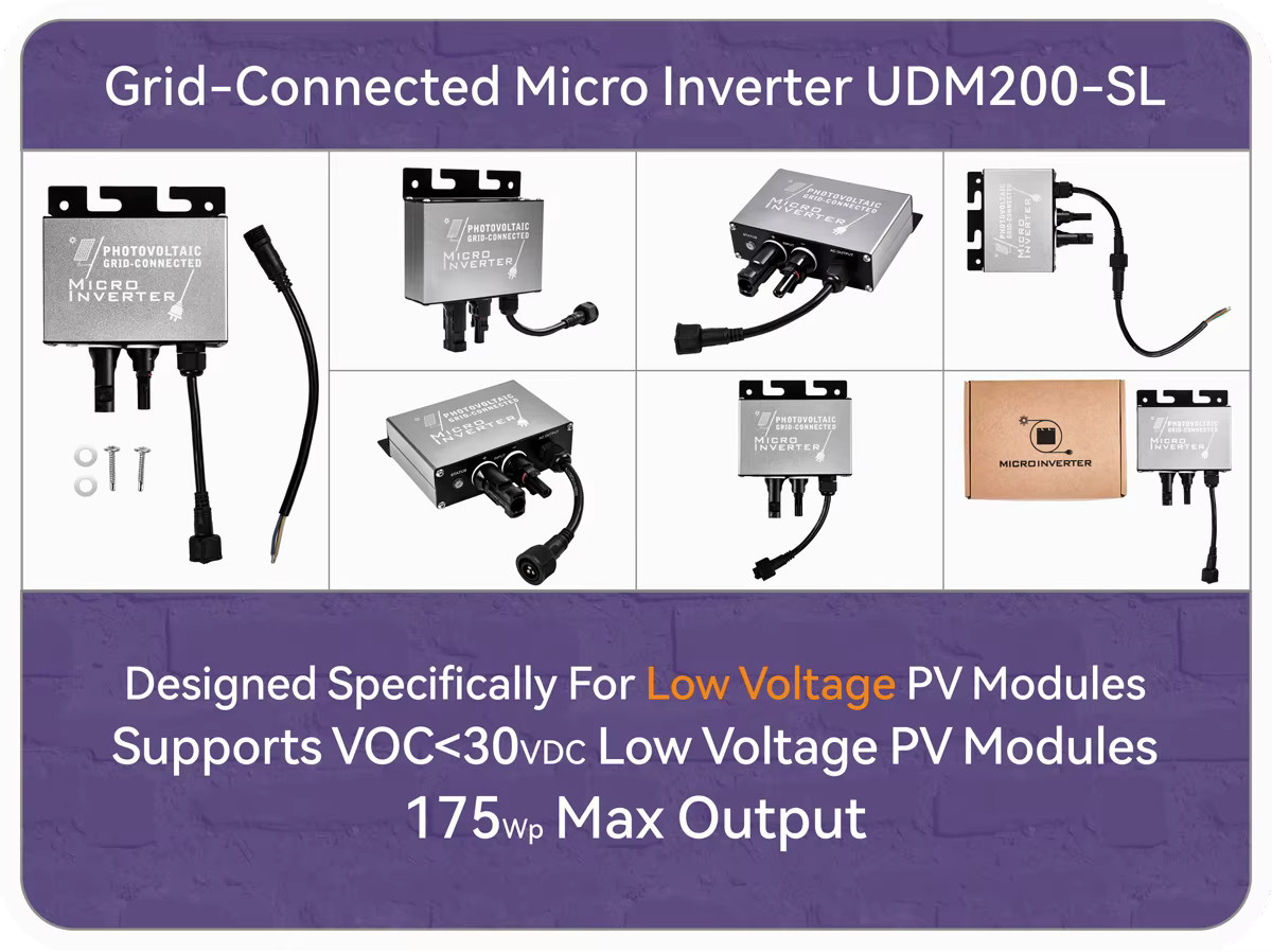 ROEXBY MPPT Micro Grid-Tie Inverter für Balkon Solar Systeme, DC 12-30 V PV / 12-24 V Batterie Eingang, AC 180-256 V Ausgang, 100 W 150 W 200 W - Bild 2