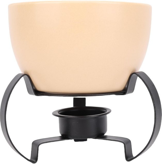 OutsideWorld Käsefondue-Set mit Keramik-Hot-Pot, Metallständer und Gabeln in Beige - Bild 1