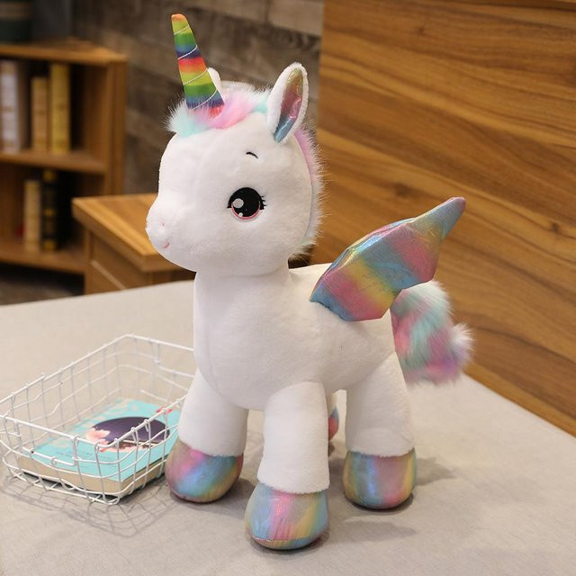 Yiran toy Einhorn Plüschtier, Rosa Weiß, 40cm - Bild 1