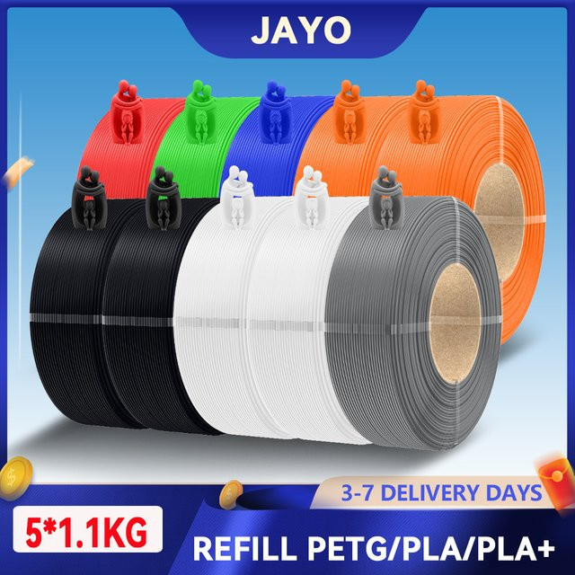 JAYO 3D-Drucker Filament Multicolor PLA/PETG/PLA+ 1,75mm für FDM-Drucker und 3D-Stifte, 5,5 kg (ohne Spule) - Bild 1