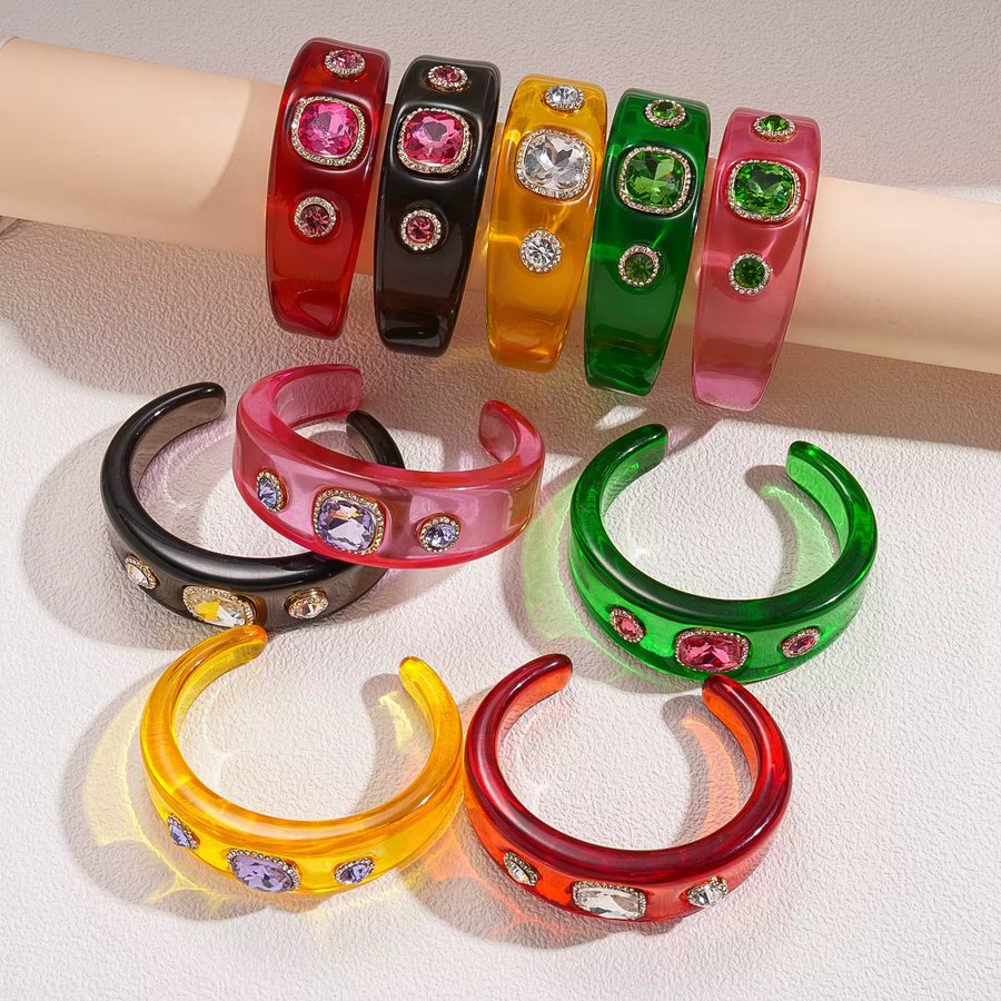 HangZhi Armband, C-förmig, Strassharz, bunt, Damen - Bild 3