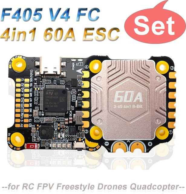 YSIDO F405 V4 BLS 60A Stack Flight Controller und 4in1 ESC für FPV Racing Drone Quadcopter 3-6S 8-Bit B/T/H: 30 x 30 cm - Bild 1