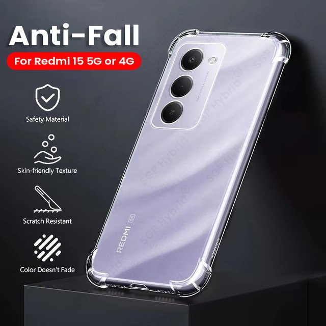 Xiaomi Redmi 15 Hülle aus transparentem Silikon mit stoßfestem Airbag-Schutz für Redmi 15 5G und 4G - Bild 1
