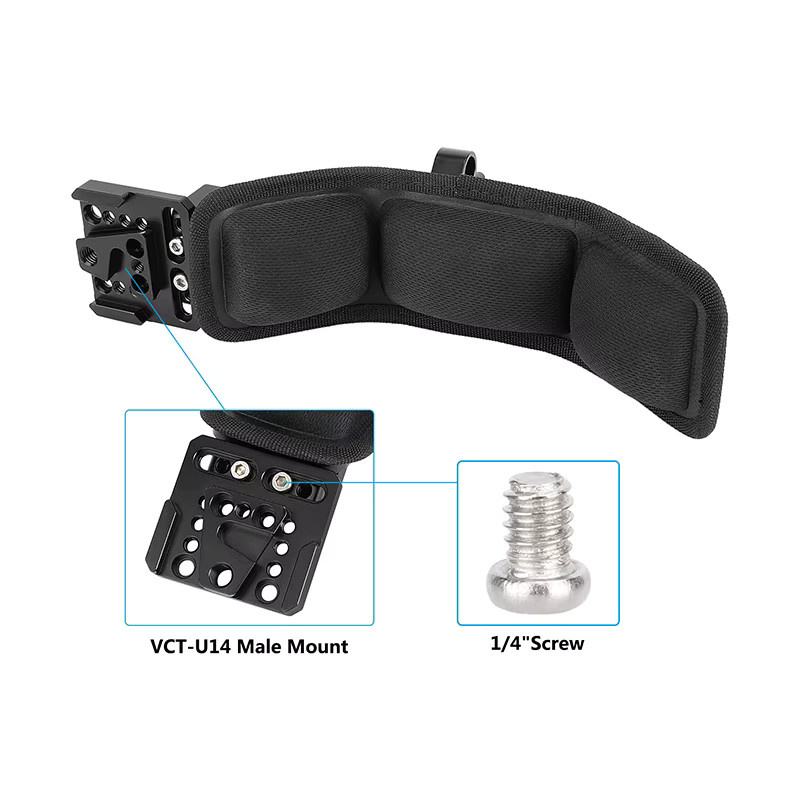 Hdrig Ergonomische Schulterpolster Halterung mit V-Keil Halterung und 15mm LWS Stangenklemme für Sony VCT-U14 Stativ Adapter, Schwarz - Bild 2