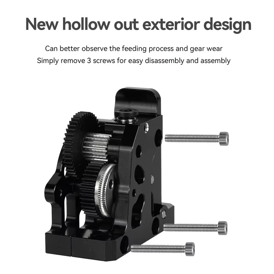 Sirol HGX LITE Dual Gear Extruder aus Hartstahl für Voron Ender 3 und CR10 Hochgeschwindigkeits-Untersetzungsgetriebe - Bild 2