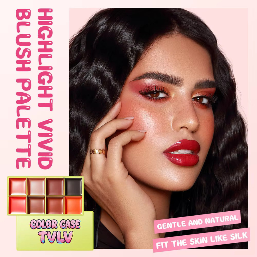 TVLV Creme-Rouge-Palette, 8 Farben, für Lippen, Augen und Gesicht - Bild 2