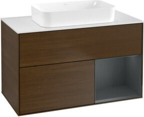 V&B Waschtischunterschrank Finion mit Wandbeleuchtung, Breite: 100 cm, Tiefe: 60,3 cm, lackiert - Bild 1