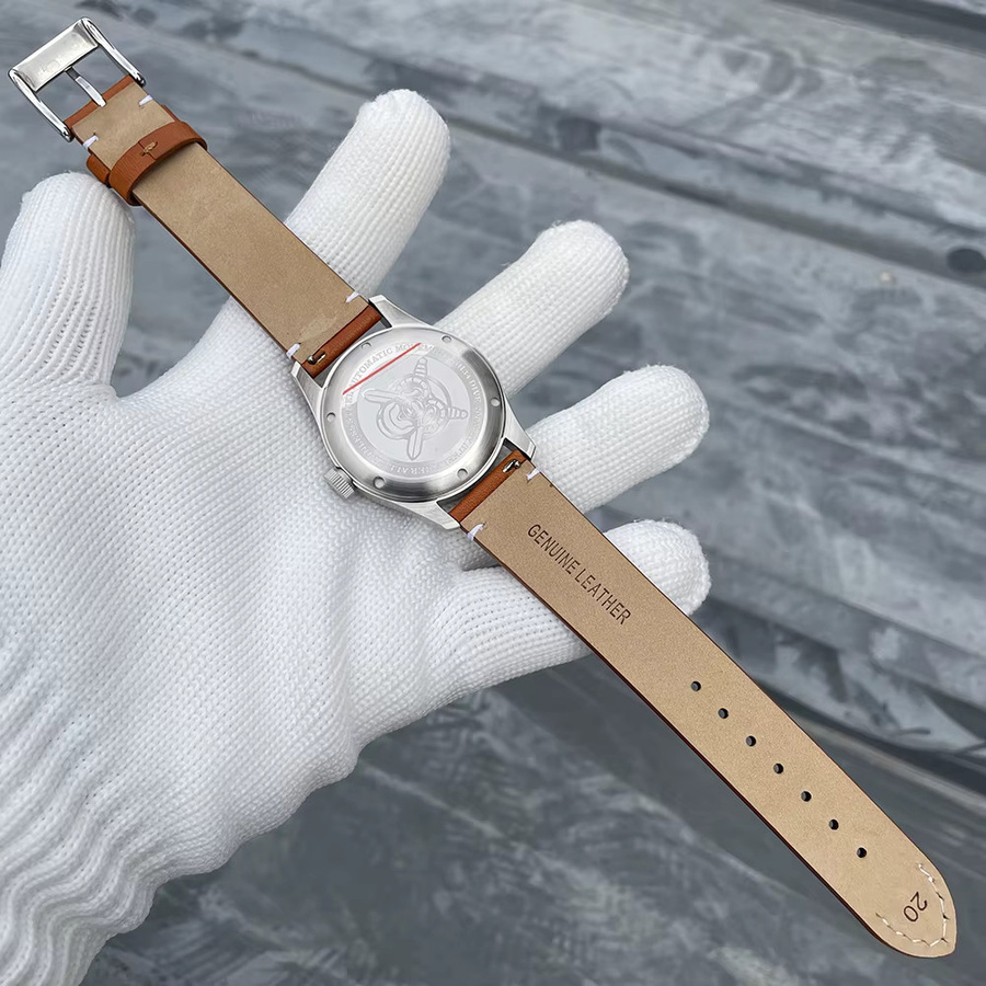 STEELFLIER Armbanduhr, Automatik, Edelstahl, Leder, Schwarz, Herren - Bild 3