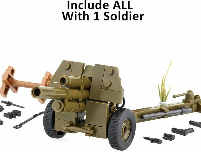 Yiran toy WK2 Sowjetische Militärwaffen Bausteine, Armee Soldat Figur, Panzerabwehrkanone, ab 14 Jahren - Bild 1