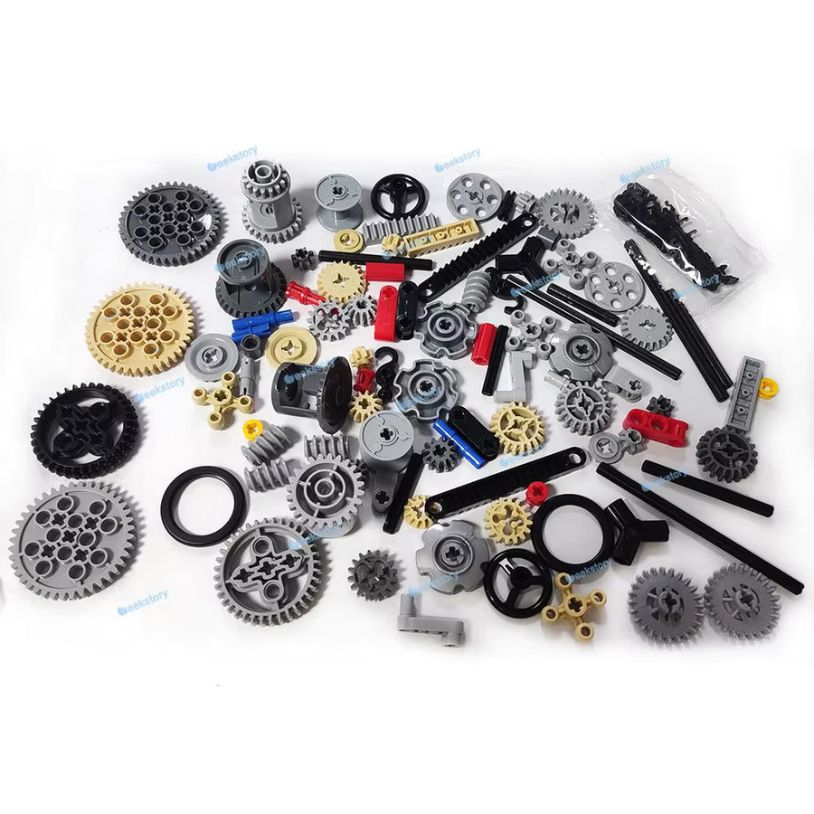 stemedu Zahnrad- und Wellen-Set, Technik-Bausteine Zubehör, 116-teiliges Set, ab 3 Jahren - Bild 3
