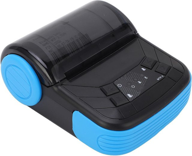 Tragbarer Bluetooth Thermodrucker für Quittungen in Schwarz mit USB-C Anschluss und 80mm Druckbreite - Bild 1