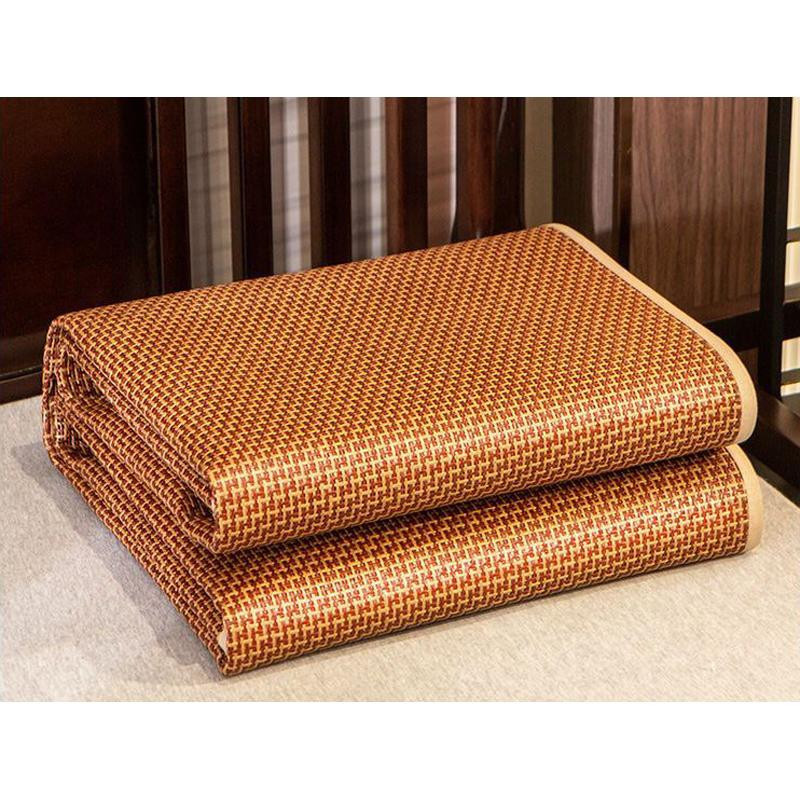 Yiran Furniture Bambus Rattan Schlafmatte Set für Sommer, kühlend und atmungsaktiv, braun, B/T: 180 x 200 cm - Bild 3