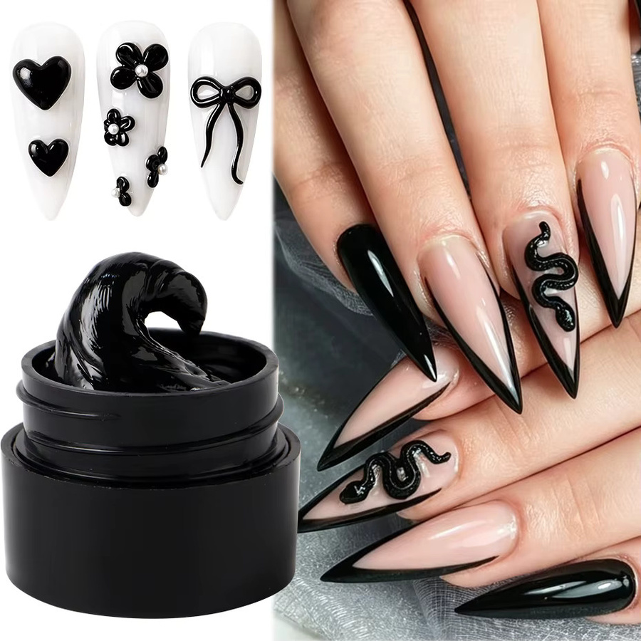 Full Beauty 3D-Modelliergel, Schwarz, 5 ml, Glänzend - Bild 2