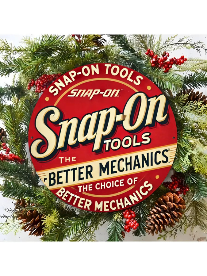 Snap-On Tools Vintage-Metallschild Retro-Wanddekoration aus Aluminium mit The Better Mechanics Design in Rot, Durchmesser: 20 cm - Bild 7