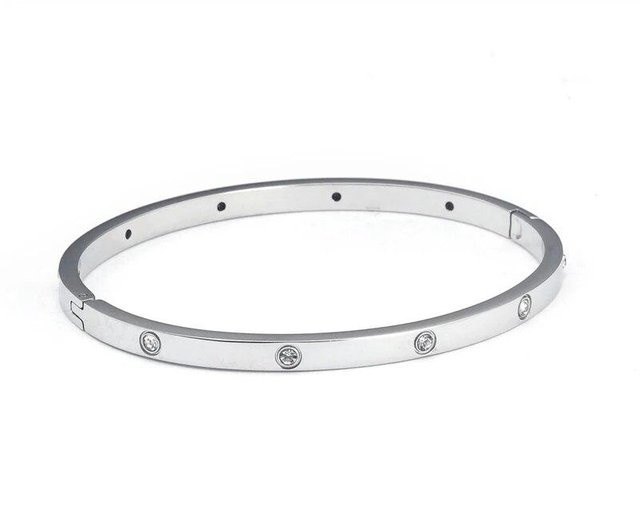 Armband Edelstahl, Goldene Farbe, Zirkonia, Damen - Bild 1
