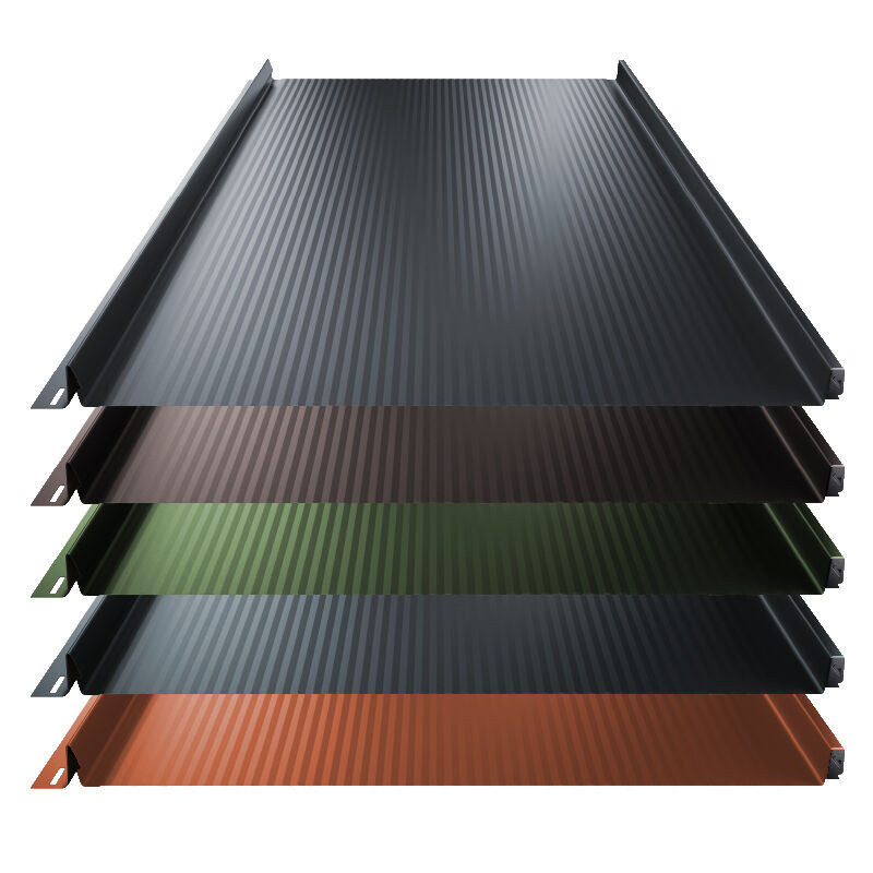 Stehfalz Terrano Dach und Wand aus Stahl von Blachotrapez GmbH in Anthrazit, Breite: 52,5 cm, 0,50 mm Dicke mit 35 µm ThyssenKrupp Matt Nanowelle - Bild 1