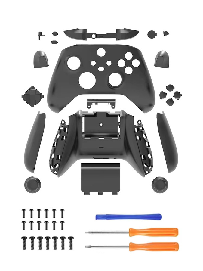 DATA FROG Komplettset Gehäuseschale für Xbox Series X S Controller in Schwarz als DIY Ersatzteil für die vordere und hintere Abdeckung - Bild 3