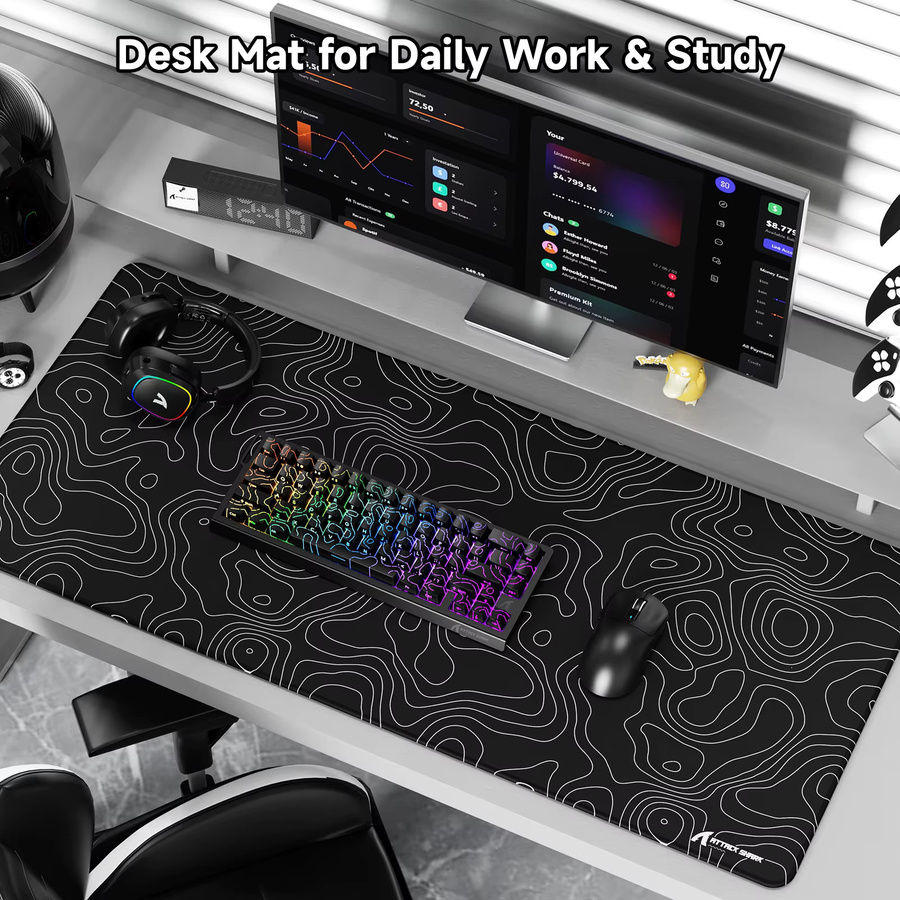 Attack Shark CM02Pro Gaming-Mauspad für E-Sports, laminiert, Schwarz/Grau, B/T/H: 89,99 x 39,93 x 0,41 cm - Bild 6