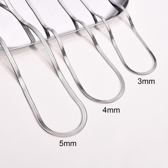 mprainbow Schlangenkette Edelstahl, silber, Herren, 5mm, 50cm - Bild 1