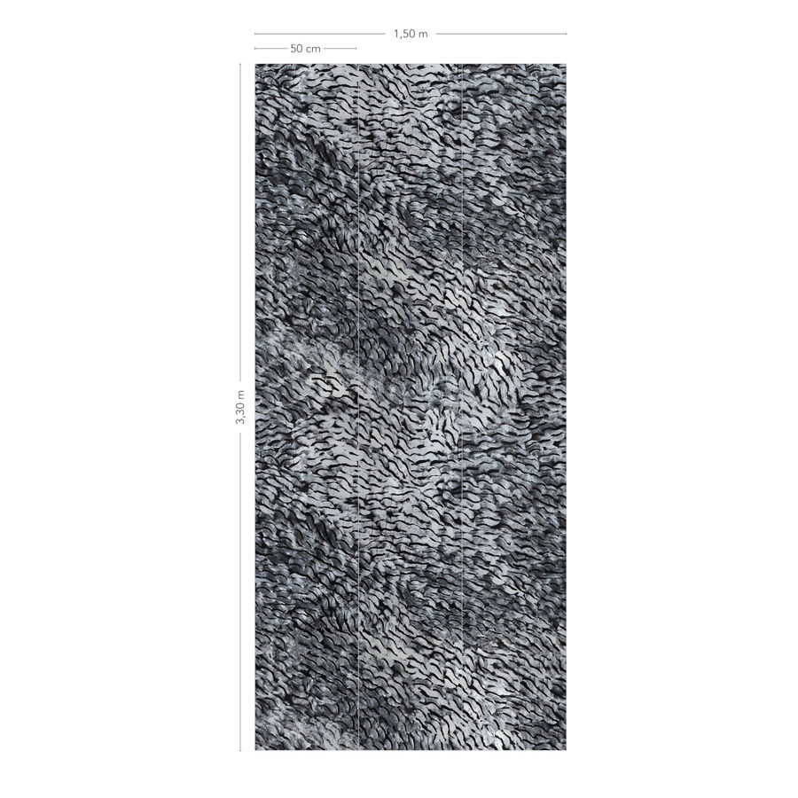 Isidore Leroy Mural Cascade Wandtattoo in Grau, abstraktes Design, Textil, Rechteckig, Breite: 150 cm, Höhe: 3 cm - Bild 2