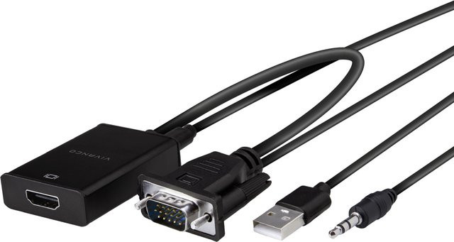 Vivanco HDMI-VGA-Adapter in Schwarz - Bild 1