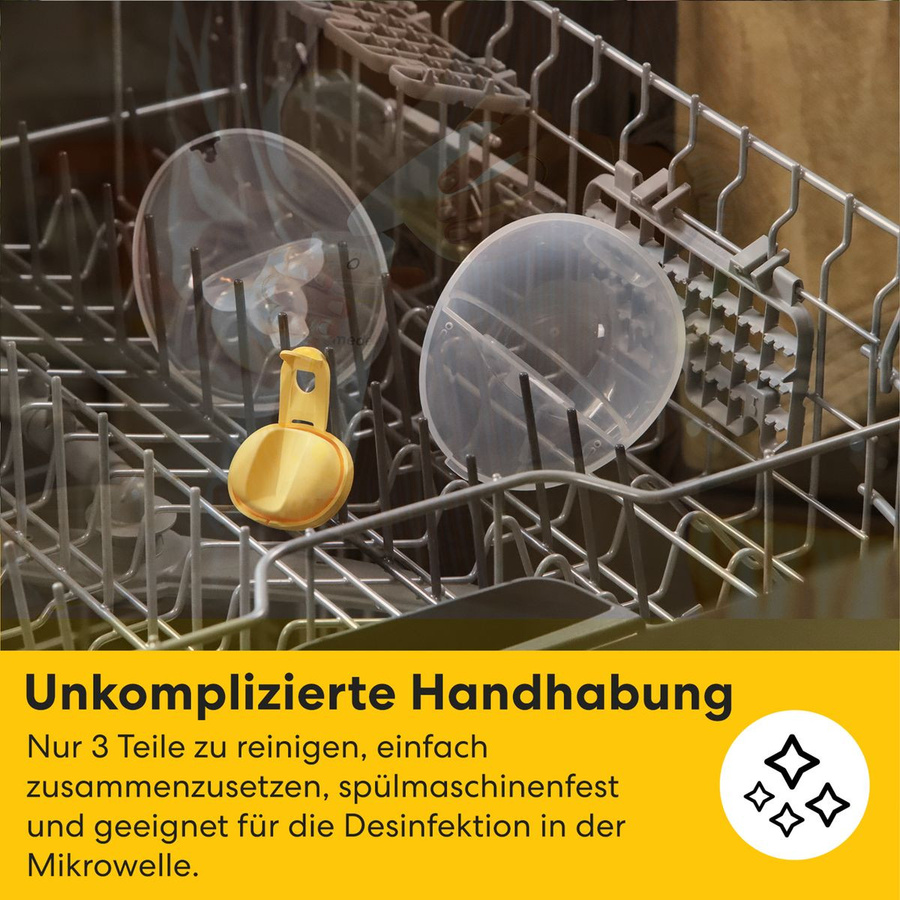 Medela Motion InBra Elektrische Doppelmilchpumpe, tragbar und wearable, Weiß/Gelb - Bild 4