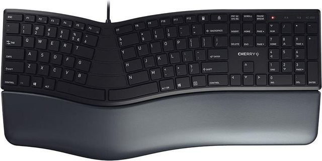 Cherry KC 4500 ERGO Tastatur USB QWERTY US mit Euro-Symbol Schwarz - Bild 1