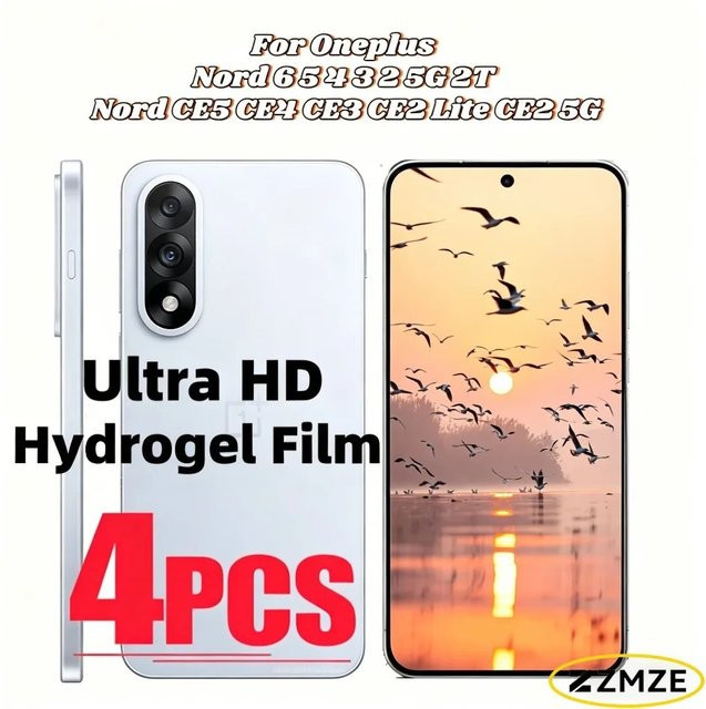 4 Stück Hydrogel Displayschutzfolie für OnePlus Nord CE2 CE3 CE4 CE5 Lite und OnePlus Nord 5G 2T in Transparent - Bild 1