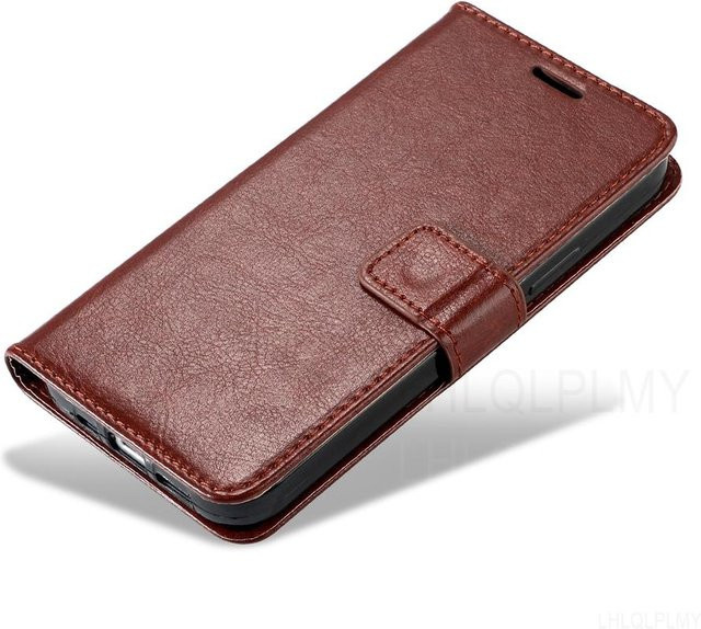 Luxus Leder Flip Case Brieftaschenhülle für Nokia in Braun - Bild 1