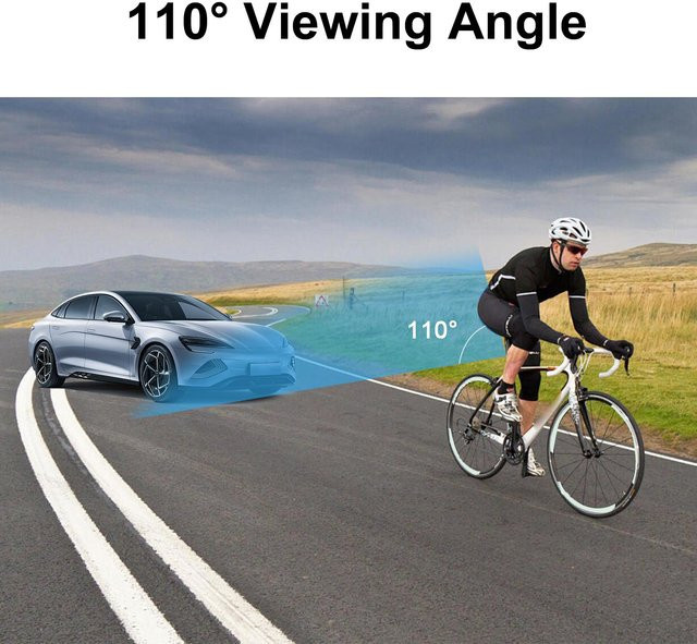 KaiSai Fahrrad-Rückfahrkamera mit 5-Zoll-Monitor und Lenker-Fahrradspiegel in Grau, 1080P Auflösung, Nachtsicht und 110 Grad Weitwinkelansicht - Bild 1