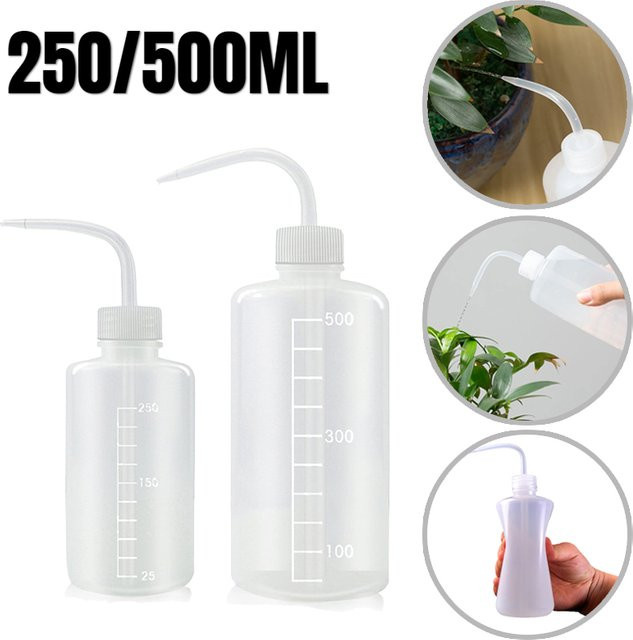Transparente Kunststoff-Quetschflasche mit gebogener Düse und Waage zur Bewässerung von Sukkulenten und Pflanzen, 250/500 ml - Bild 1