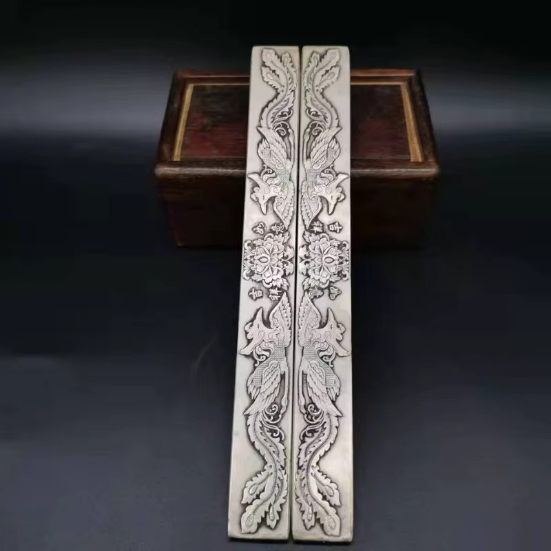 Antiker Briefbeschwerer aus Messing und Eisen in Weiß von suvtoper für Kalligraphie und Malerei - Bild 3