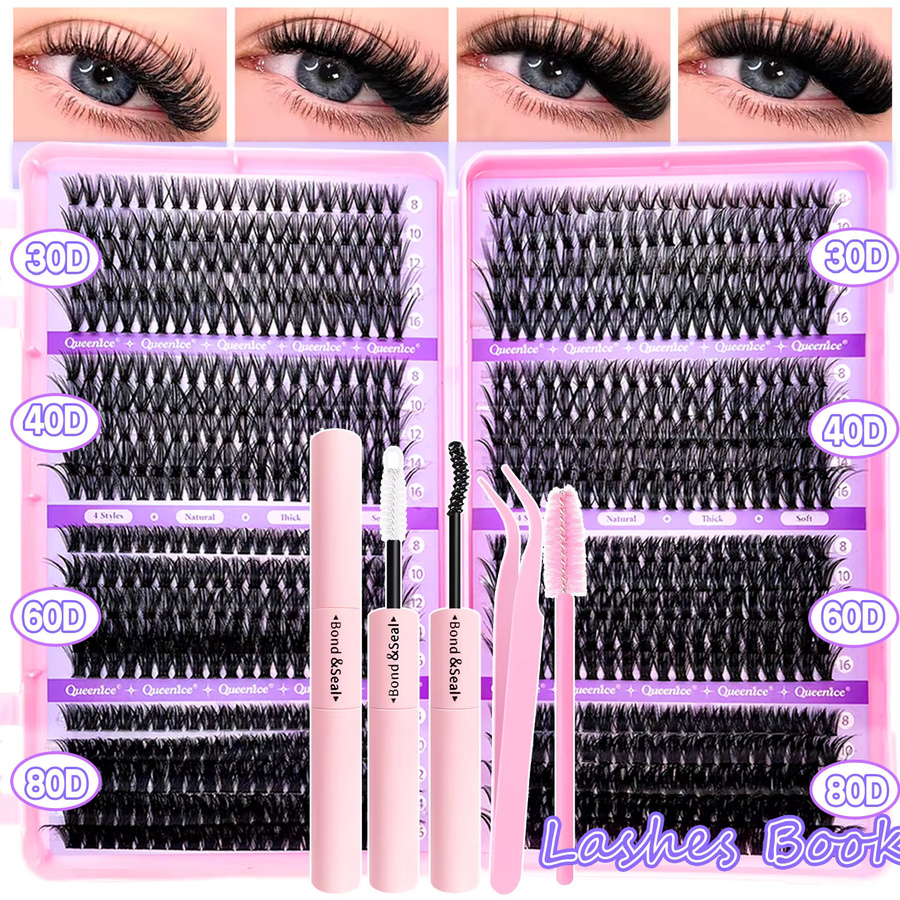 QUEENICE Wimpern-Cluster, Black, Unisex - Bild 3