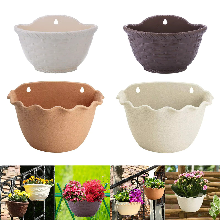 Homyl Hängender Blumentopf als Wandbehang und Geländer-Pflanzkübel in Braun, B/T/H: 35,0 x 20,7 x 20,0 cm - Bild 3