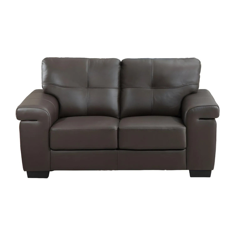 Vente-unique Sofa Hazel Schokobraun mit Rindsleder und Kunstleder, Breite: 161 cm - Bild 2