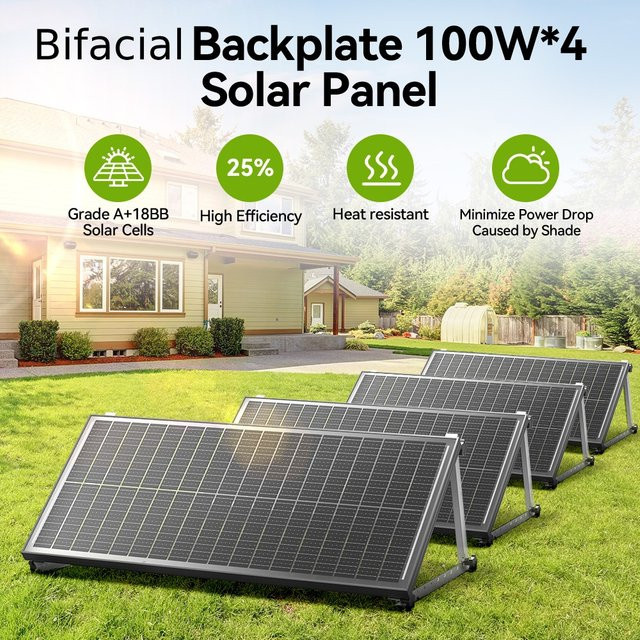 Rvpozwer Monokristallines Solarpanel N-Typ 18BB in Schwarz mit 400W/200W/100W hocheffizienter PV-Leistung für netzunabhängige Anwendungen - Bild 1