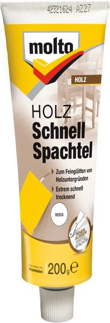 Molto Holz Schnell-Spachtel für Innen und Außen, Weiß, 200 g - Bild 1