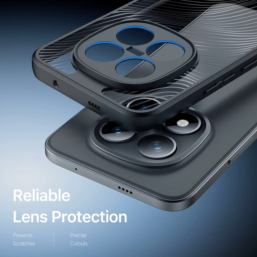 DUX DUCIS Handyhülle für Redmi Note 15 Pro Plus und Redmi Note 15 4G, transparente TPU-Acryl Hülle mit Linien-Design und Anti-Fingerabdruck-Schutz - Bild 2