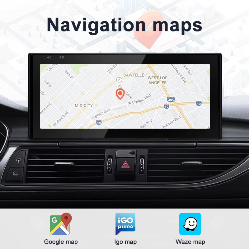 STWEI Android 14 Multimedia-Navigationssystem mit 12,3 Zoll Display für Audi A6 A7 C7 S6 S7 (2012-2018) inklusive Wireless CarPlay, GPS und Rückfahrkamera, Schwarz - Bild 3