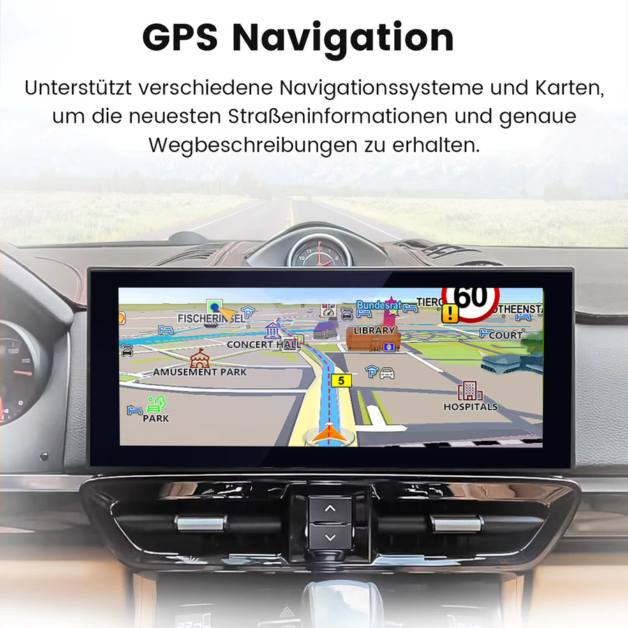 Junsun 12,3 Zoll Android Autoradio mit drahtlosem CarPlay und Android Auto für Porsche Cayenne 2010 bis 2017 in Schwarz - Bild 4