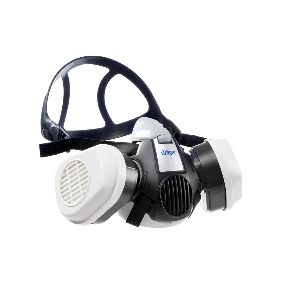 Dräger X-plore 3300 Halbmaske für Chemiearbeiten inklusive Kombi-Filtern P3 in Größe S, Schwarz-Weiß - Bild 2