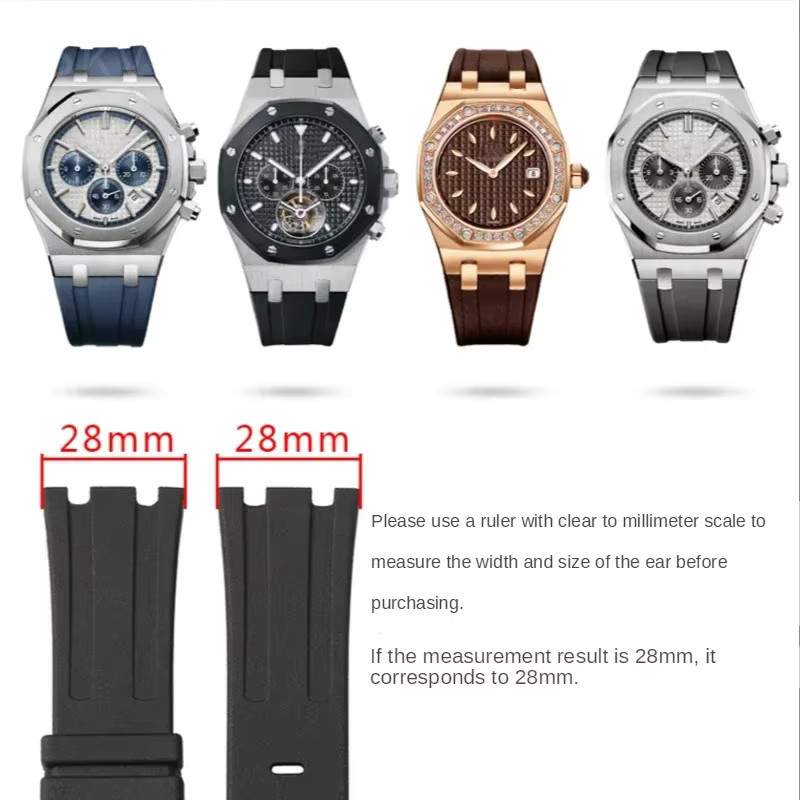 Audemars & Piguet Uhrenarmband, Silikon, Schwarz, 28 mm, Unisex - Bild 3