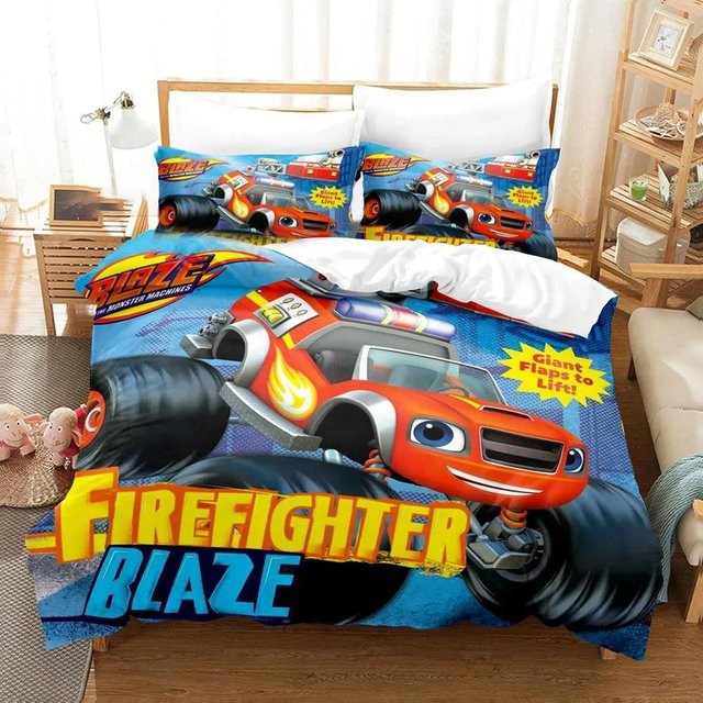Bettwäscheset Blaze und Monster Machines von Practical Home Decor für Kinder und Erwachsene, Mehrfarbig, B/H: 264 x 228 cm - Bild 1