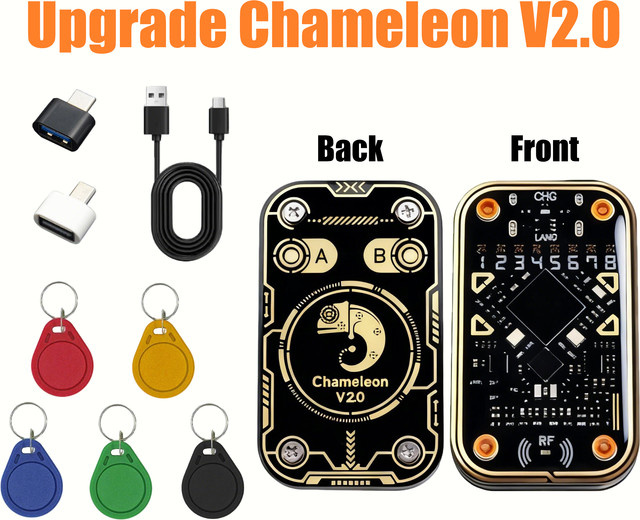 Chameleon Ultra kontaktloser Smartcard-Emulator von HACHANLUN in Schwarz mit NFC-Lese-Schreibgerät und RFID-Smart-Chip zur ID-IC-Kopierung - Bild 1