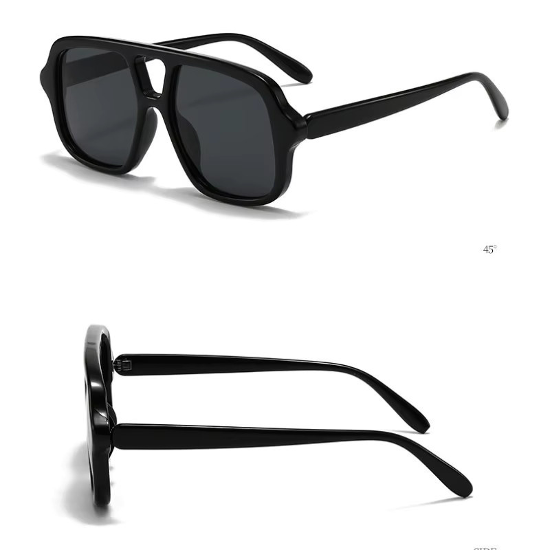 Samjune Sonnenbrille, quadratisch, Vollrand, Kunststoff, Schwarz, Unisex - Bild 4