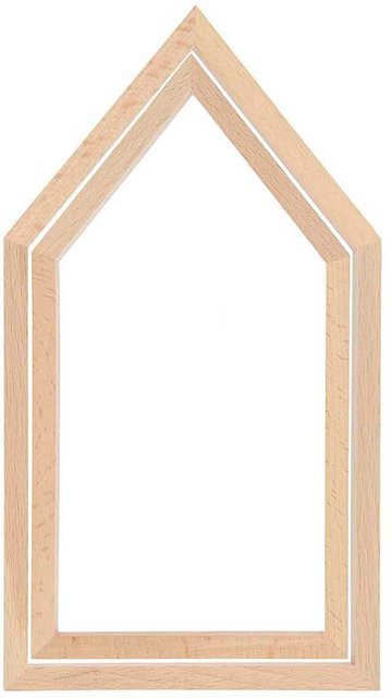 Rico Design Dekorahmen Haus aus Buchenholz im Hochformat, Breite: 12,5 cm, Höhe: 22,5 cm - Bild 1