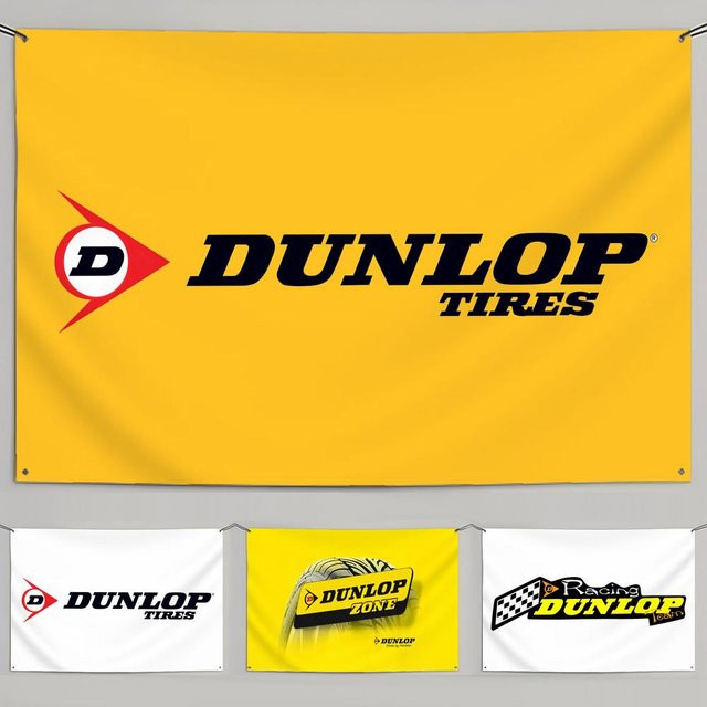 D-Dunlop Minimalistisches Stoff-Flaggenbanner in Schwarz-Gelb für Garten und Laden, B/H: 120 x 80 cm - Bild 1