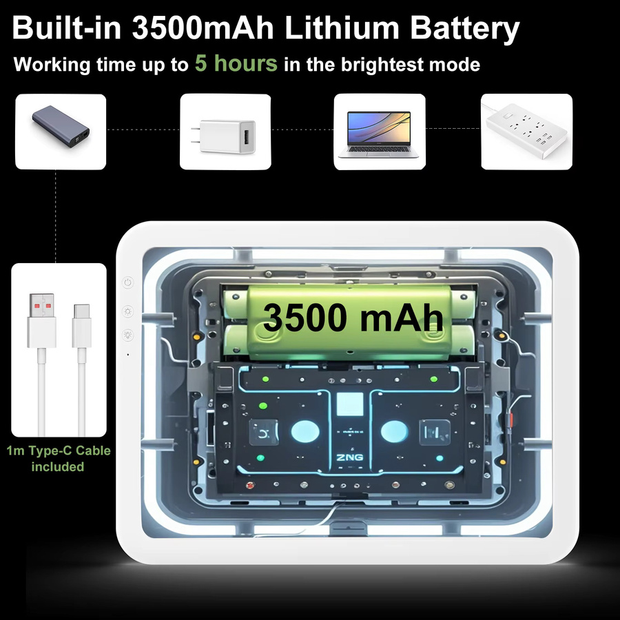 8000lux A3 Leuchtkasten Zeichenbrett mit 3500mAh Akku, 6 Dimmstufen und 3 Farbtemperaturen in Weiß - Bild 2