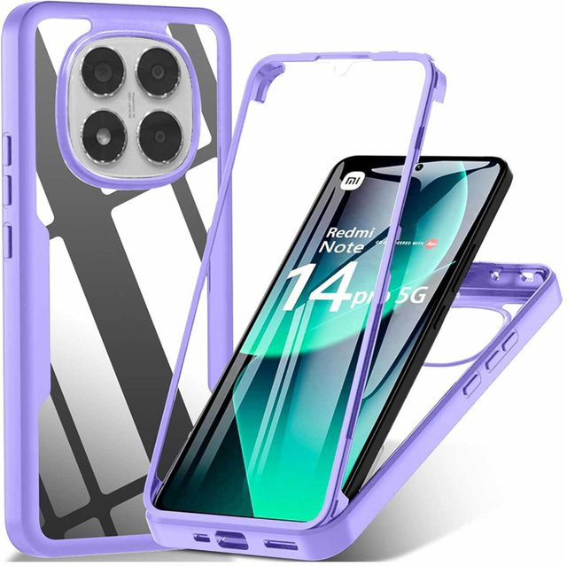 360 Grad Vollkörperhülle mit integriertem Displayschutz für Xiaomi Redmi Note 15 Pro Plus 5G, Purple - Bild 1